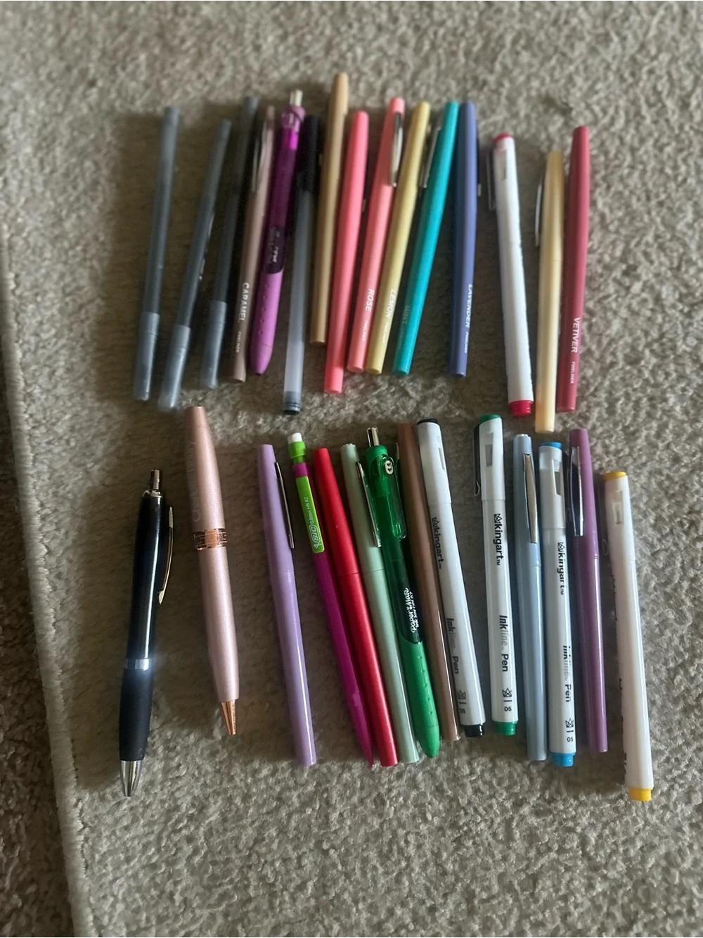 Assorted Colorful Pens and Markers Set